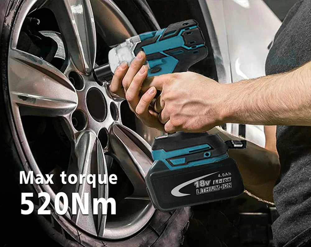 520NM Brushless Electric Impact Wrench Cordless Wrench Screwdriver PowerTool For Makita 18V Battery Pin