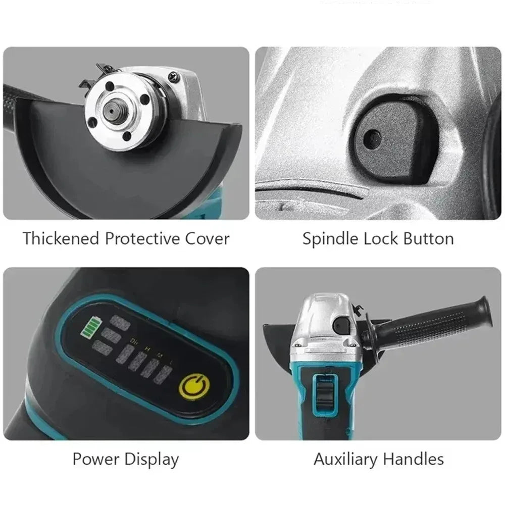 Makita DGA404 Cordless Brushless Angle Grinder Polishing Cutting Machine Electric Tool Compatible with 18V Battery 100mm/125mm