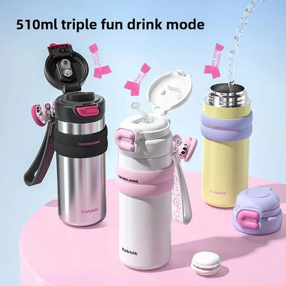 COOKER KING Thermos Cup Children's Student School Camping Water Bottle Female Water Cup Girls Vacuum Flask