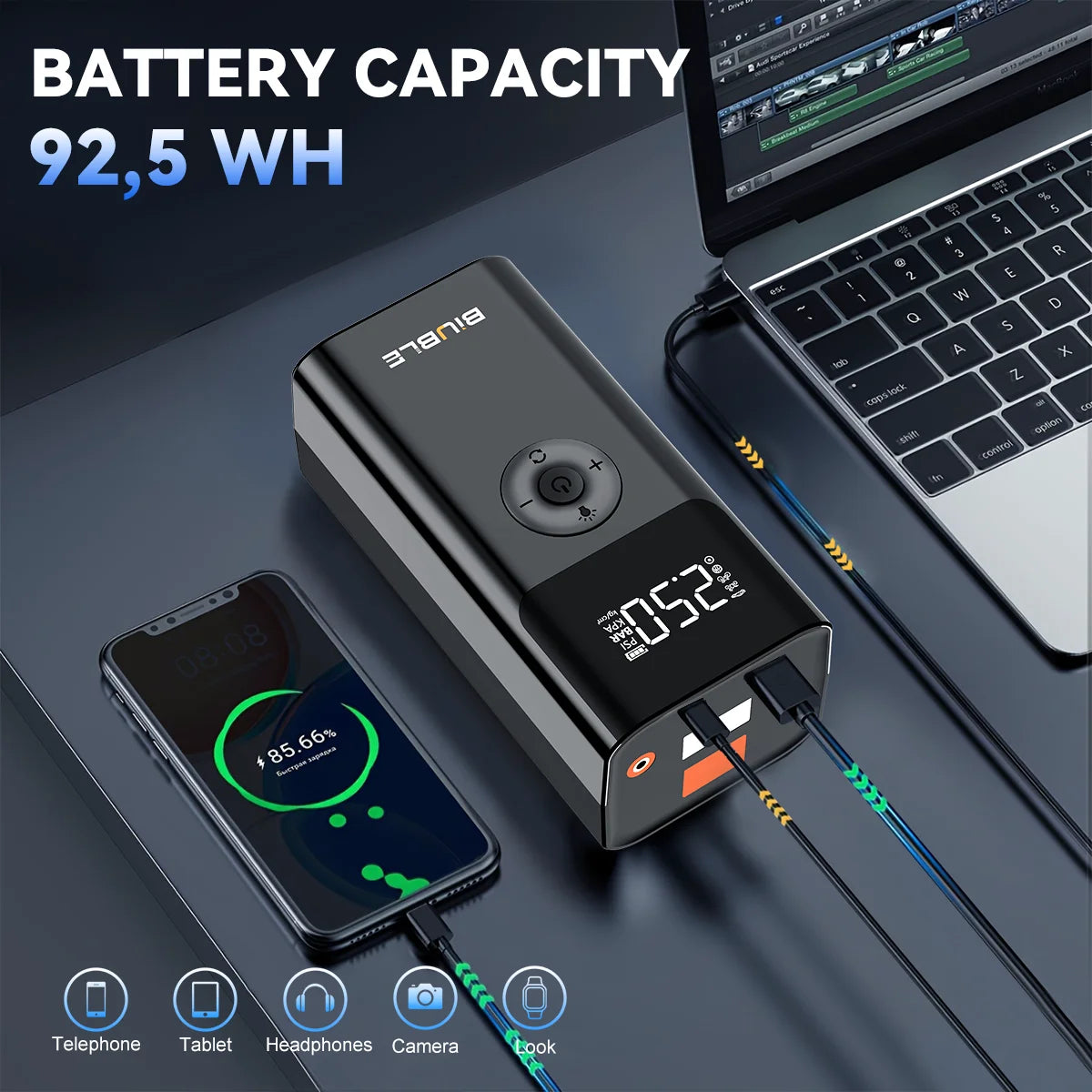 4 In 1 8000A Car Jump Starter 150PSI Air Pump Car Battery Booster Engine Starting Device Tire Air Compressor Power Bank