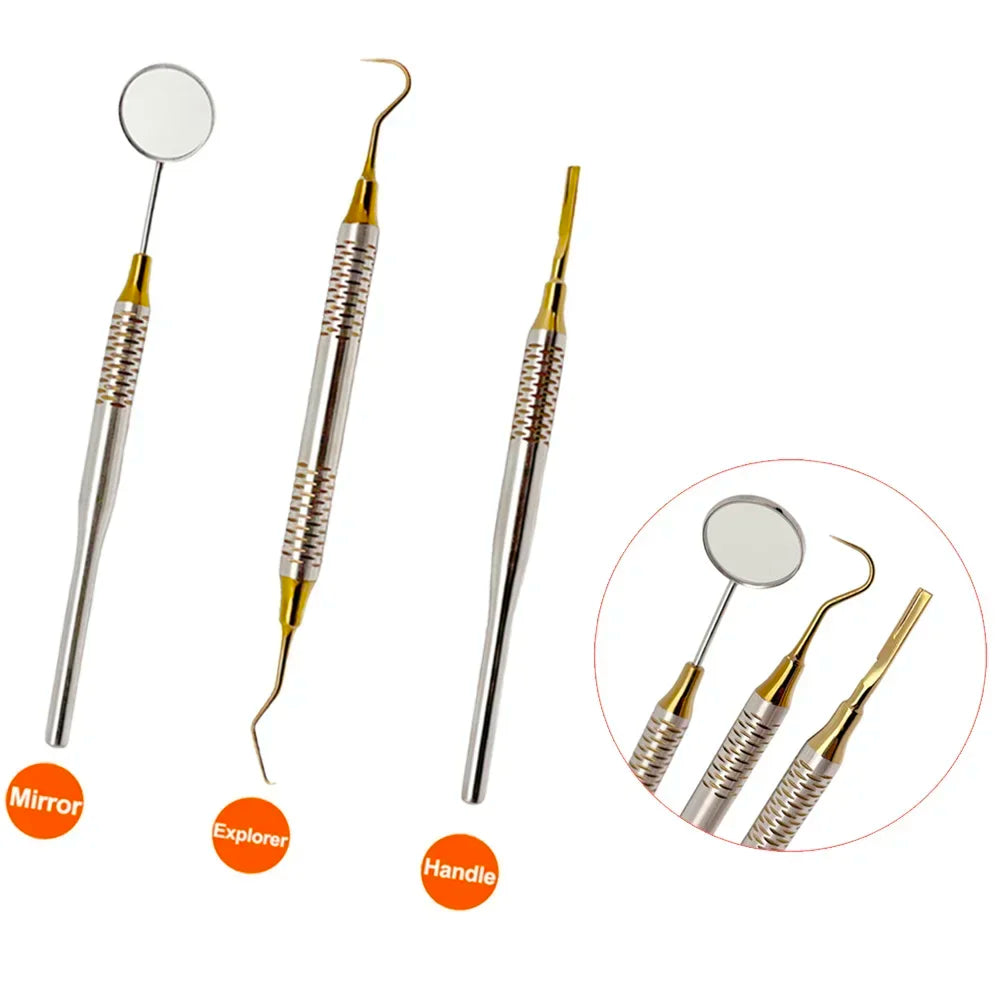 Dentist Tool Dental Mouth Mirror Explorer Probe Blade Handle Stainless Steel Dental Instruments Dentist Teeth Cleaning Tools