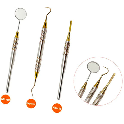 Dentist Tool Dental Mouth Mirror Explorer Probe Blade Handle Stainless Steel Dental Instruments Dentist Teeth Cleaning Tools