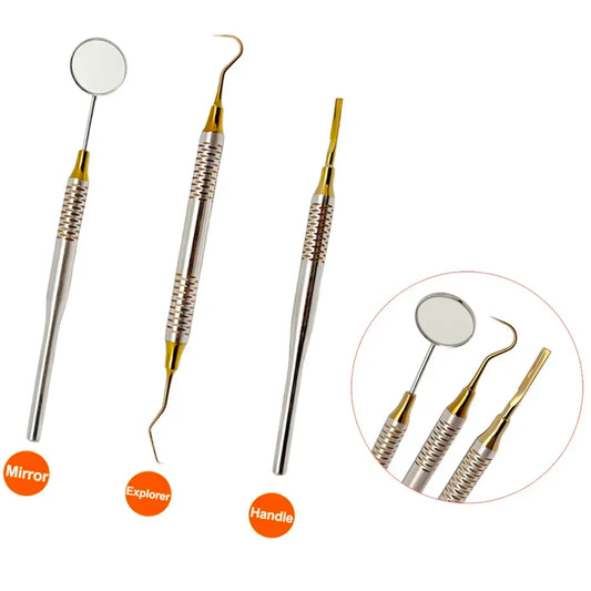 Dentist Tool Dental Mouth Mirror Explorer Probe Blade Handle Stainless Steel Dental Instruments Dentist Teeth Cleaning Tools