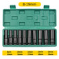 1/2Inch Drive 6-Point Impact Socket Set 10-20 pcs/set 8-32mm Metric Sizes Carbon Steel Impact Socket Set with Hard Storage Box