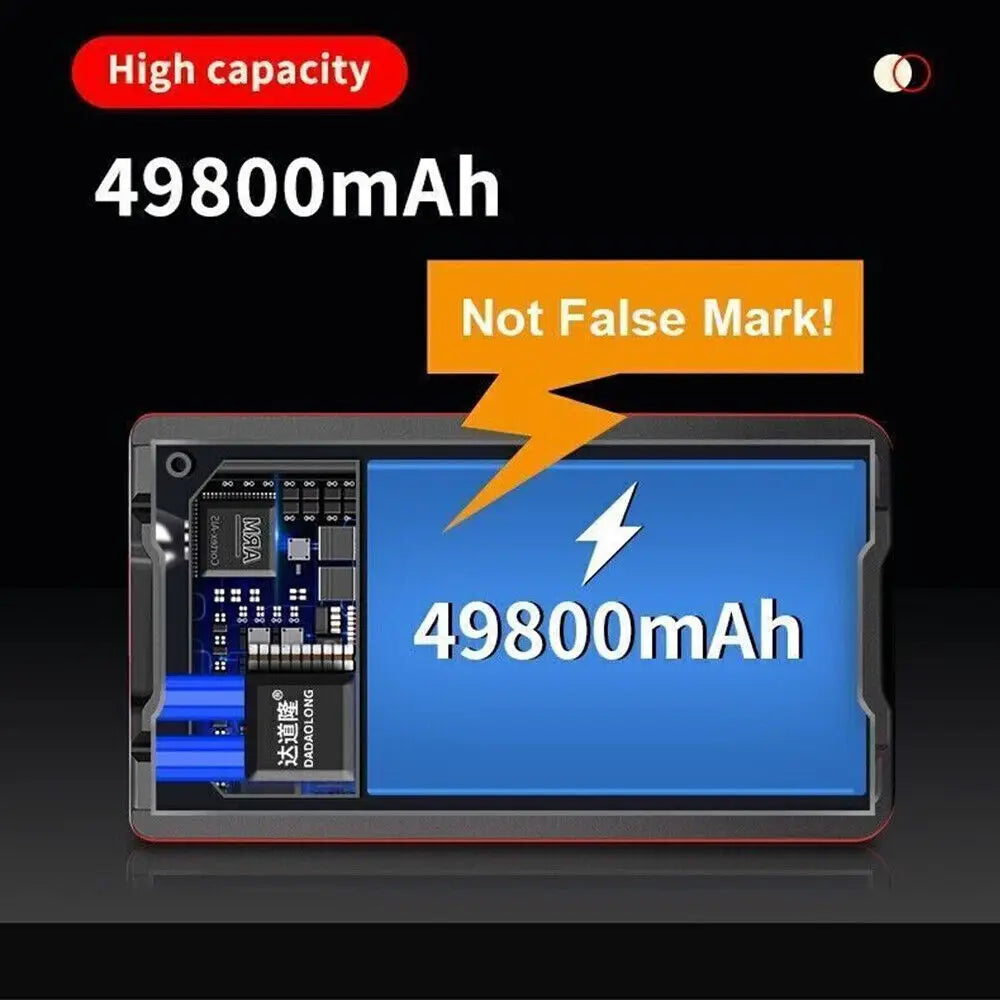 49800Mah Car Jump Starter Pack Booster Battery Charger Emergency Power Bank 12V