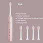 Sonic Electric Adult Toothbrush Rechargeable With 4 Replacement Brush Heads 5 Modes and 3 Intensity 2 Minute Intelligent Timer
