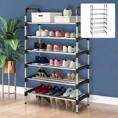 5/6 layer simple shoe rack entrance door storage rack household shoe rack stackable space saving shoe rack
