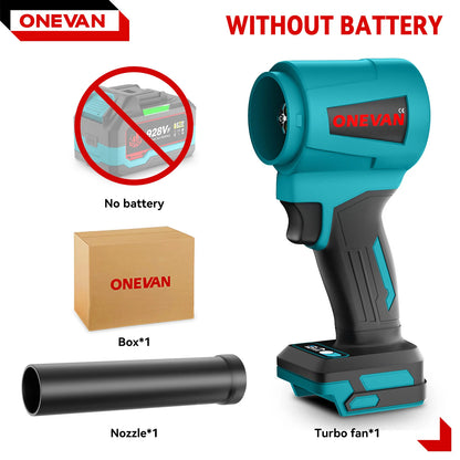 ONEVAN 4000W Brushless Electric Turbo Blower Jet Fan 400M/S 300000RPM Handheld Leaf Dust Blowing Tool For Makita 18V Battery Pin
