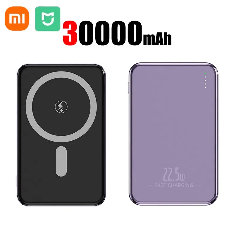 XIAOMI Ultra Slim Power Bank Mac Fast Charge Auxiliary Battery 50000mAh Magnetic Magnet Wireless Charging For IPhone Samsung New