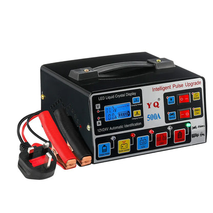 500A 12V/24V Heavy Duty Automatic Car Battery Charger Smart Pulse Repair Trickle