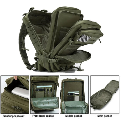 45L Tactical Backpack Large Capacity Outdoor Rucksack 3 Day Fitness Hiking Bag Hiking Camping Gear Backpacks