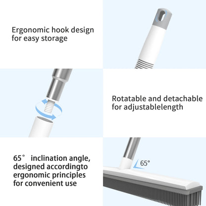 Telescopic Rubber Broom with Squeegee, Carpet Rake Pet Hair Fur Remover Broom Magic Clean Sweeper Floor Cleaning Squeegee Wiper Toilet Bathroom Mops