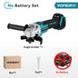 YOFIDRA 125mm 4 Gears Brushless Electric Angle Grinder Metal Wood Grinding Polishing Cutting Power Tool For Makita Battery Pin