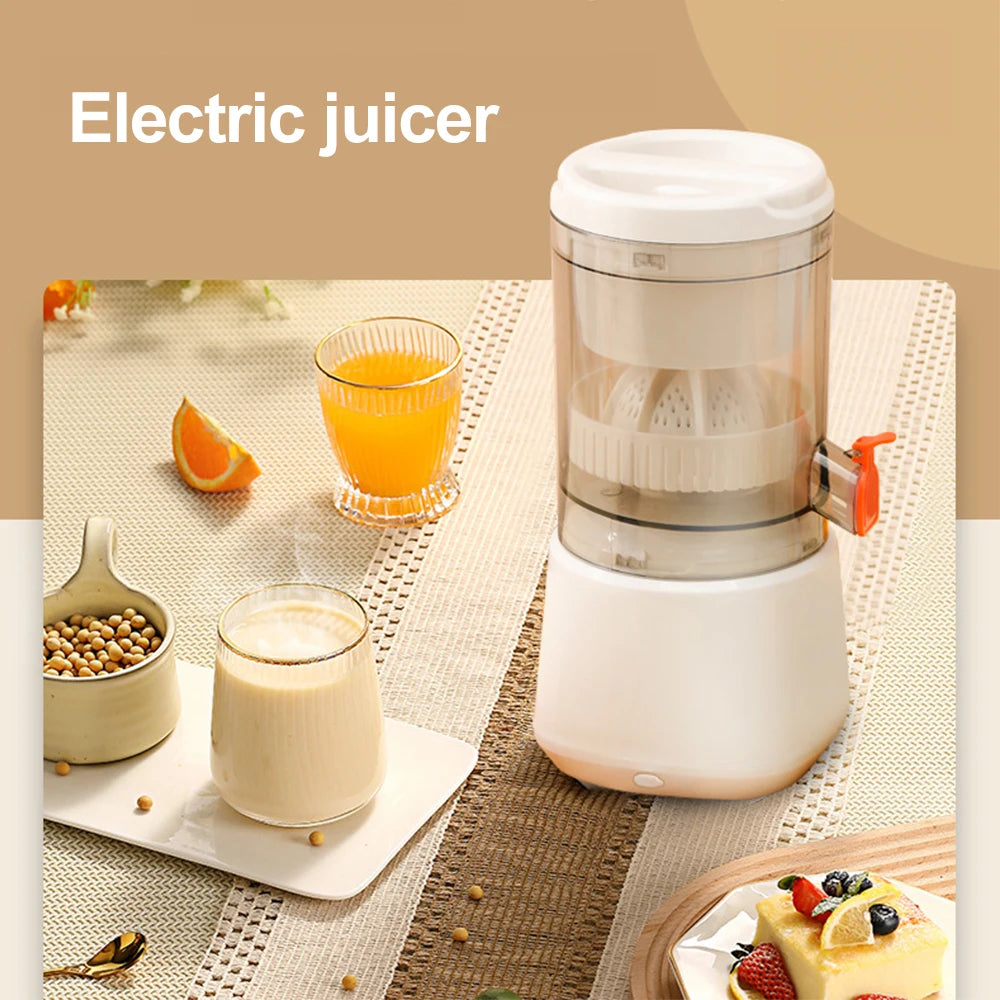 Electric Juicer Cordless Juicer Citrus Orange Lemon Squeezer USB Charging Kitchen Fruit Juicer Blender Separator Press Machine