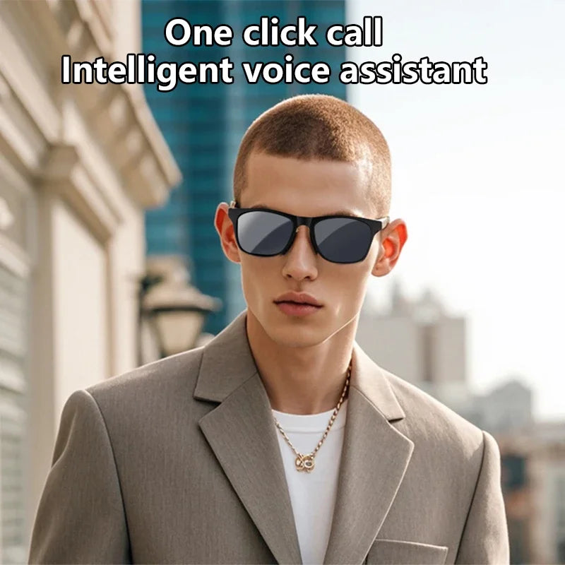 Lenovo Smart Glasses Remote Control Touch Photo Camera Translator Voice Assistant Adults Sunglasses Wireless Bluetooth Glasses