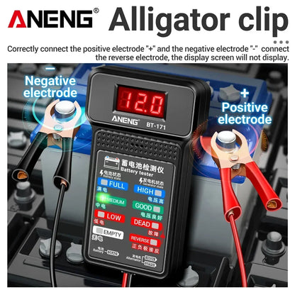 ANENG BT-171 12V Multifunctional Battery Testers Auto Repair Industry Detection with LED Reverse Display Screen Electrician Tool