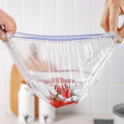 Plastic Disposable Food Cover Colorful Elastic Wrap Food Covers Fresh-keeping Lid Plate Kitchen Nylon Packaging Bags Storage Bag