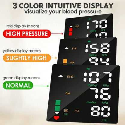 Medical Rechargeable Wrist Blood Pressure Monitor LED Display Fast Measurement Digital Tensiometer BP Tonometer Heart Rate Meter