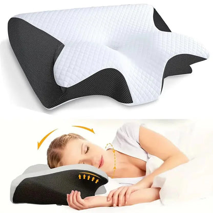 2026 NEW Butterfly-shaped comfortable pillow, soft memory foam pillow, neck support, neck pain relief, neck pillow