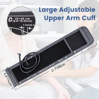 Sejoy Digital Upper Arm Automatic Blood Pressure Monitor Portable BP Sphygmomanometer Medical Tonometer Blue Backlight with AC