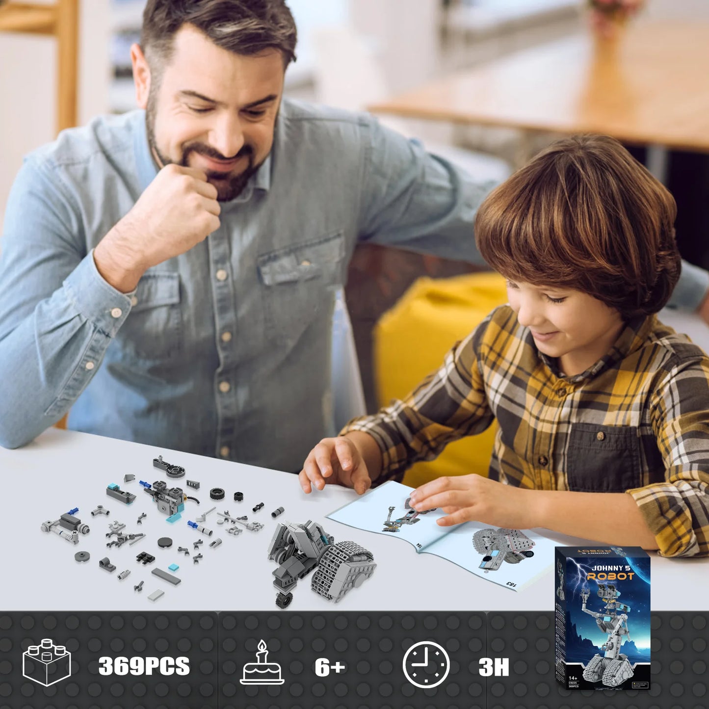 Johnny 5 Robot Building Toys,Movie Short Open Circuit Figures Robot Model Building Kit,Decoration Building Bricks Set