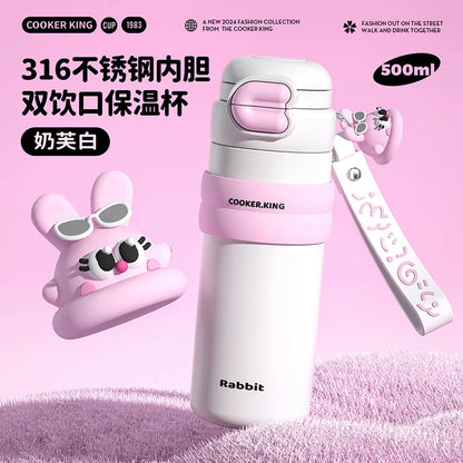 COOKER KING Thermos Cup Children's Student School Camping Water Bottle Female Water Cup Girls Vacuum Flask