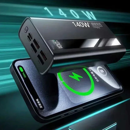 Lenovo 500000mAh CCC 140W Powerbank Super Fast Charging Ultra Capacity Portable Charger with LED Digital Display