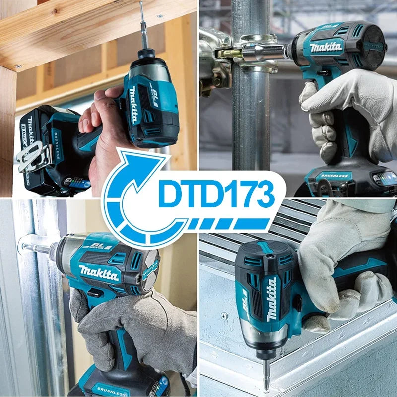 Makita DTD173 Brushless 180N.M Impact Drill Cordless Driver Electric Handheld Screwdriver Multifunction Tool For 18V Battery