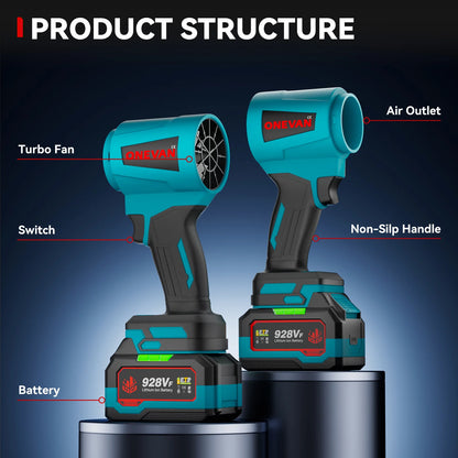 4000W Brushless 300000RPM Electric Turbo Blowers Jet Fan Handheld Leaf Blower Dust Blowing Tool For Makita 18V Battery Pins