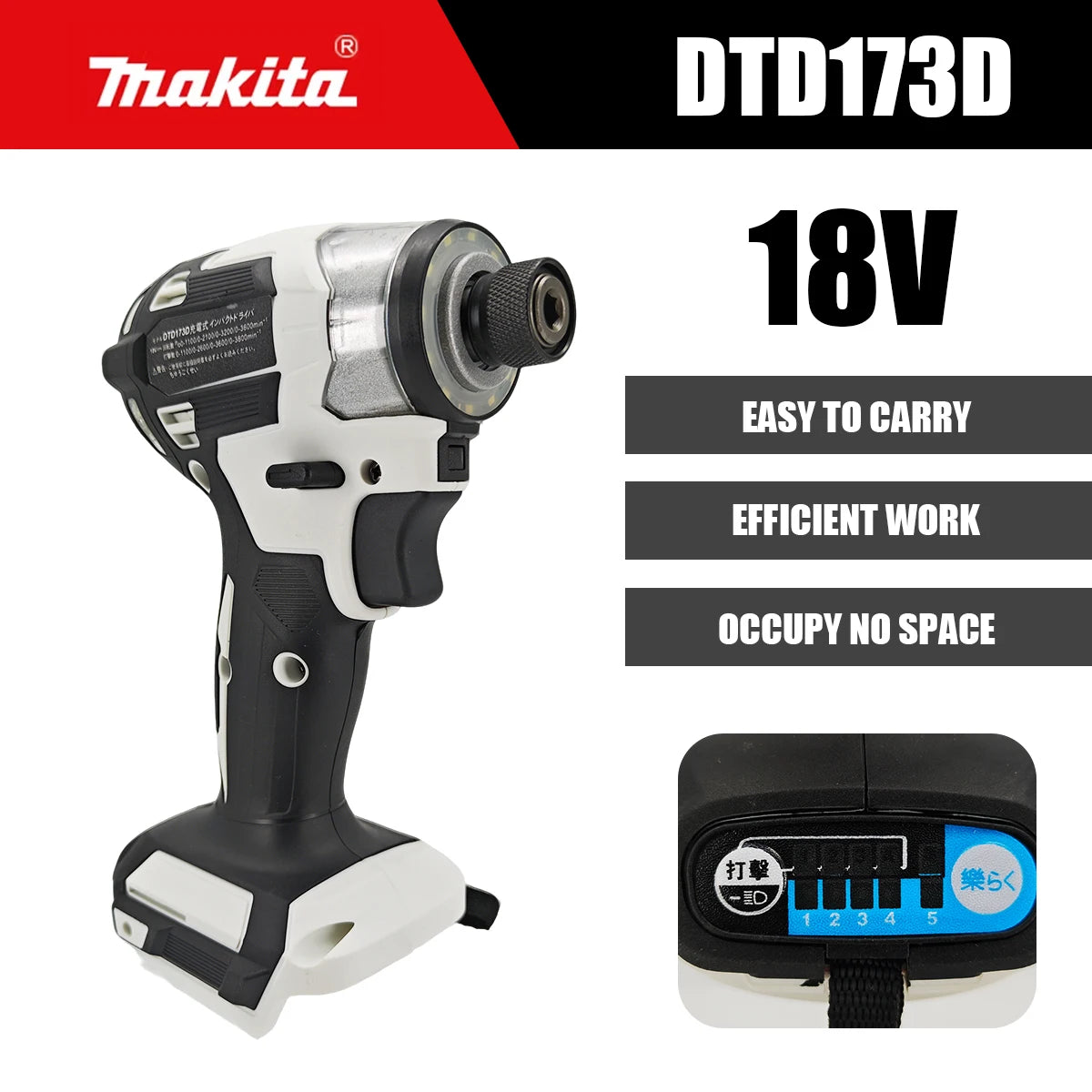 Makita DTD173 1800RPM Cordless Impact Driver 180N.m Brushless Motor Electric Drill Wood/Bolt/T-Mode For Makita Battery