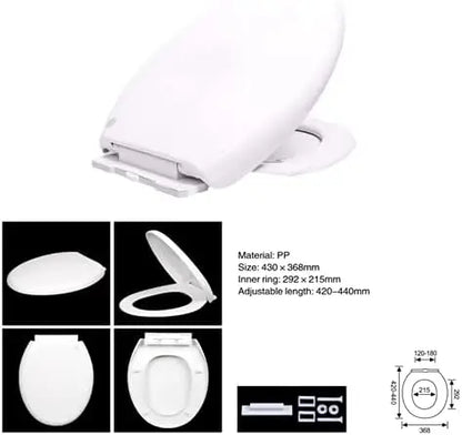 DayPlus Toilet Seat, Soft Close Toilet Seats White with Quick Release, Sturdy Duroplastic Anti-Bacterial Toilet Lid WC Seats