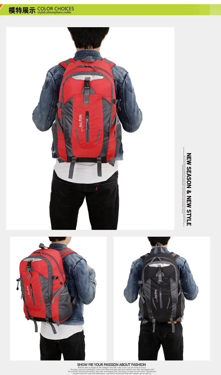 High-quality Nylon Waterproof Travel Backpack Men and Women Mountaineering Travel Bag Hiking Backpack Outdoor Sports Schoolbag