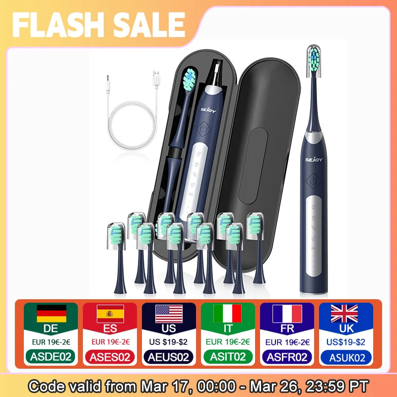 SEJOY Sonic Electric Toothbrush  JS10  Oral Cleaning Personal Care Appliances 5 Modes Smart Rechargeable Automatic Toothbrush