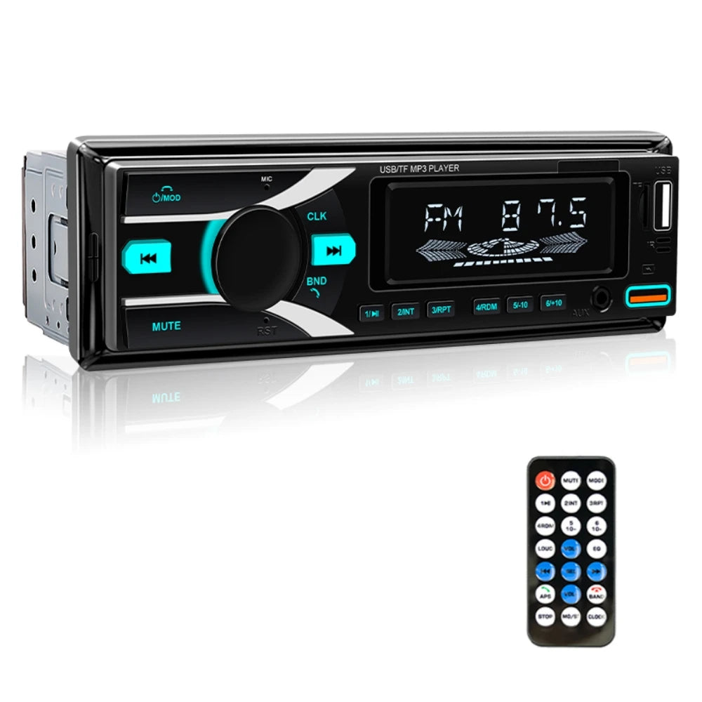 HIPPCRON Car MP3 Radio 1 Din Car Player 7 colorful lights Stereos for Car Universal FM Music Radio Optional With Remote Control