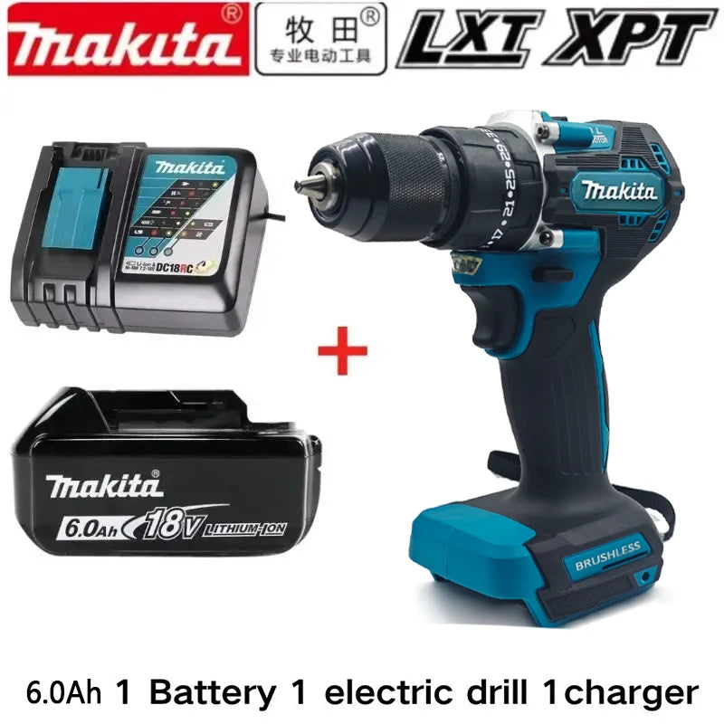 Makita DDF487 (EU-plug)  10mm brushless 18V lithium rechargeable impact drill household hand drill high torque electric screwdriver DDF487