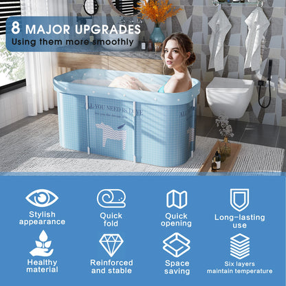Portable Bath Adult Non-Inflatable Foldable Bathtub Standing Soaking Bath Tub For AdultsIdeal For Hot Bath