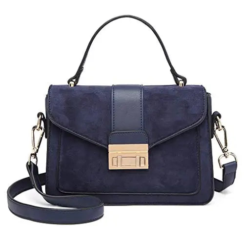 Miss Lulu Crossbody Bag for Women, Small Women's Top-Handle Bags, Suede Handbags for Shopping Traveling