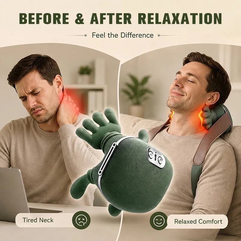 4D Neck And Shoulder Massager, Bionic Neck And Shoulder Massager, Wireless Neck, Cervical Spine, And Trapezius Kneading Massager, Heated Neck And Shoulder Massager