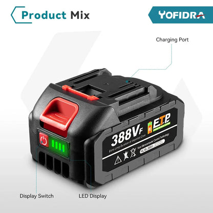 YOFIDRA 125mm Brushless Angle Grinder 4 Gear Cordless Grinding Machine Cutting Woodworking Power Tool For Makita 18V Battery Pin
