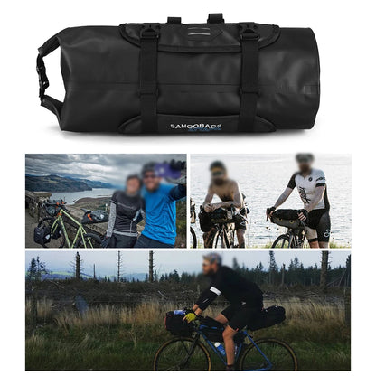 Bicycle Bag Waterproof Cycle Mountain Road MTB Bike Front Frame Handlebar Pannier Dry Bag with Roll Top Closure 3L-7L Adjustable