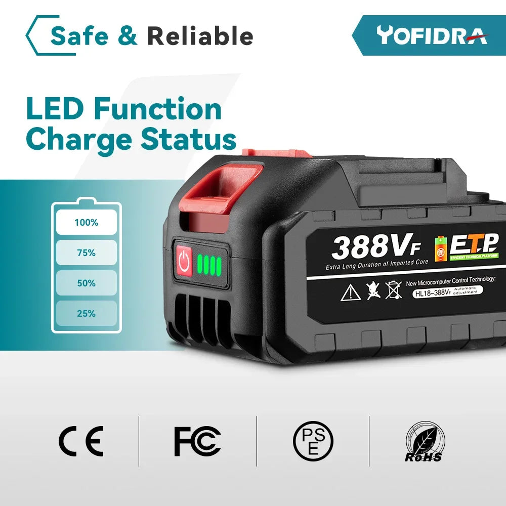 YOFIDRA 125mm Brushless Angle Grinder 4 Gear Cordless Grinding Machine Cutting Woodworking Power Tool For Makita 18V Battery Pin