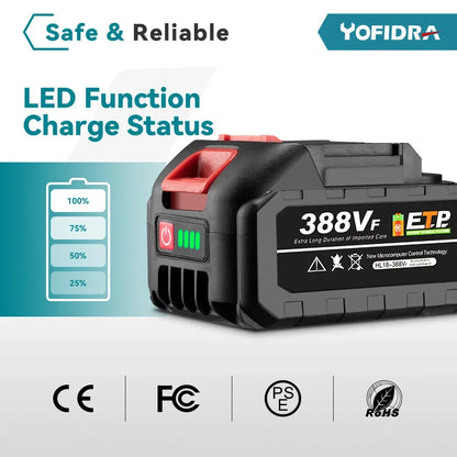 YOFIDRA 125mm Brushless Angle Grinder 4 Gear Cordless Grinding Machine Cutting Woodworking Power Tool For Makita 18V Battery Pin