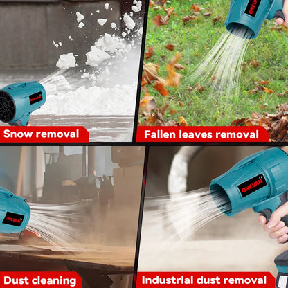 ONEVAN 2000W 200M/S Brushless Electric Turbo Fan Cordless Leaf Air Blowers Snow Dust Blowing Power Tool For Makita Battery Pin
