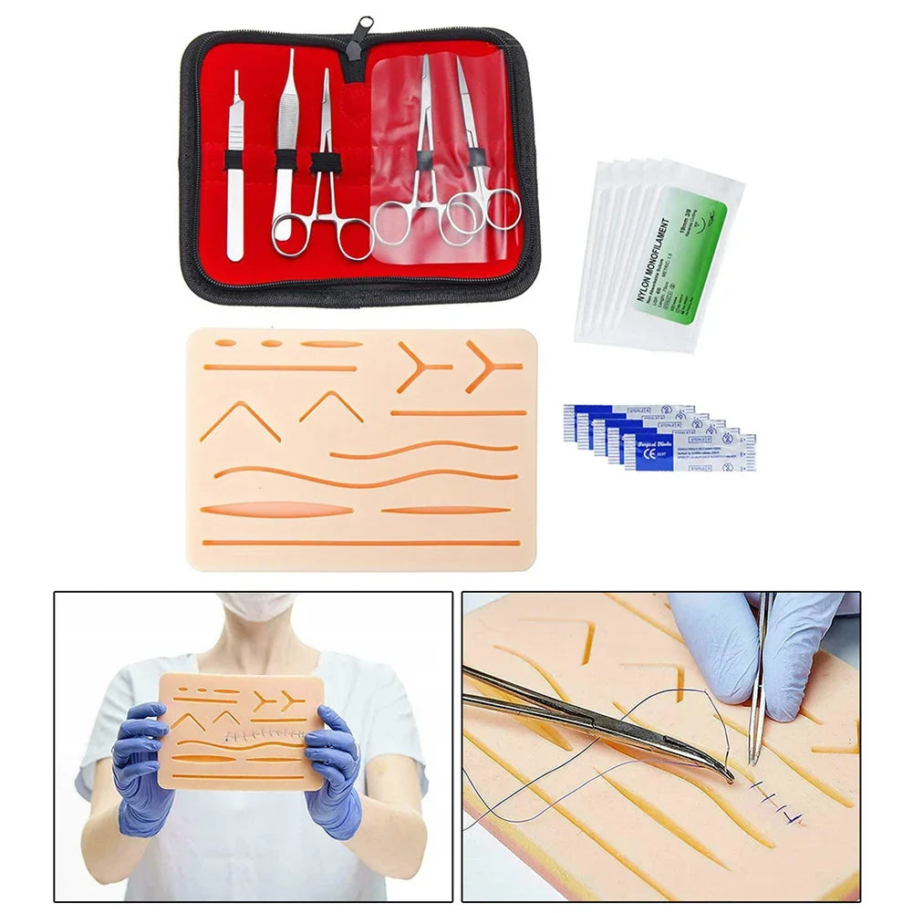 Silicone Skin Suture Training Kit Reusable Traumatic Skin Teaching Module Medical Surgical Suturing Gadgets Supplies