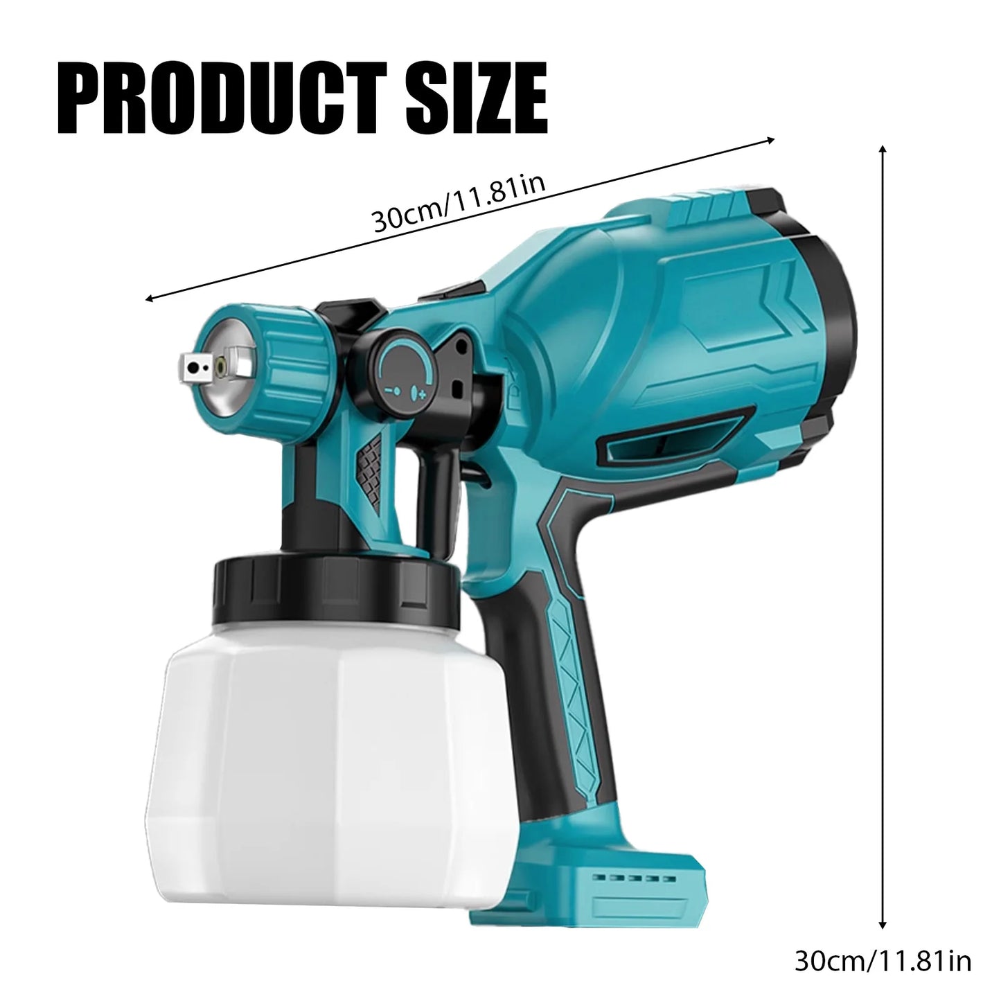 Cordless Electric Paint Spray Gun with 2 Battery Portable Sprayer Replace for  Makita Battery 18V&1000ML