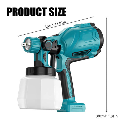 1000ML Cordless Electric Paint Sprayer with 2x3.0Ah Battery and Nozzles replace for Makita 18V Battery HVLP Spray Gun