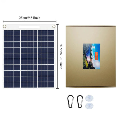 30W-40W Solar Charger Waterproof Portable Dual USB 5V Fast Charging for Camping Hiking Emergency Power Bank - EESBAO