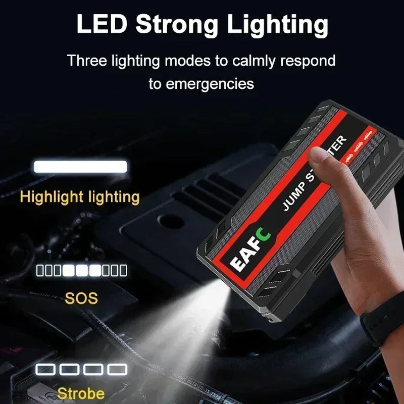 2000A Portable MultiFunction Emergency Booster Car Emergency Mobile Power Battery Charger 12V Car Jump Starter with LED Light