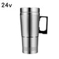 Electric Heating Car Kettle 12V/24V Car Electric Heating Cup 300ML Insulated Drink Mug Stainless Steel Travel Electric Kettle