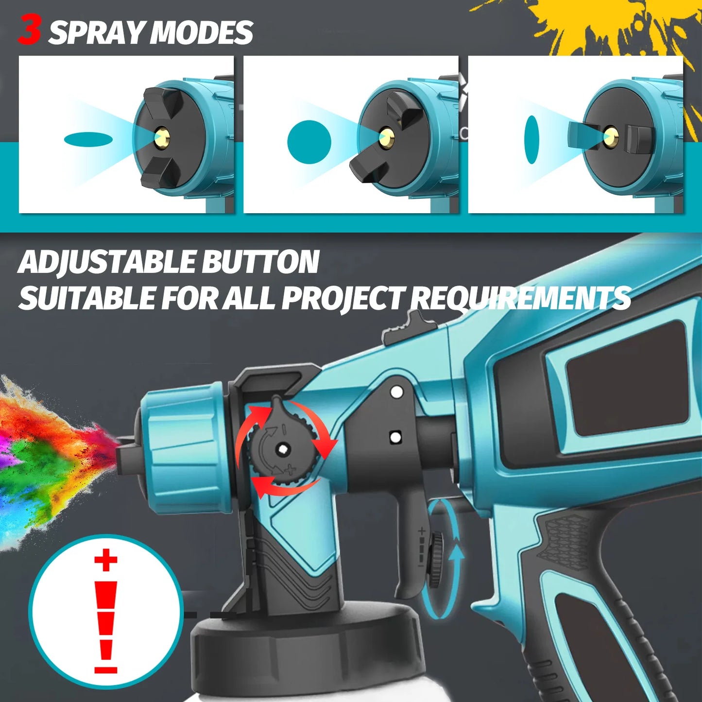 2 Battery Cordless Paint-Sprayer-Spray Gun Airless Home/Outdoor Wall Fence For Makita 18V HVLP 1000ML